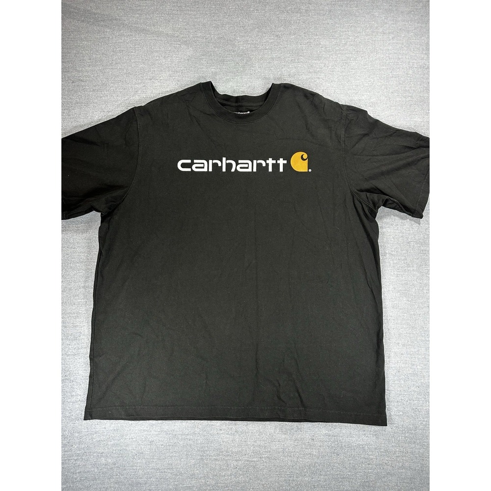 Carhartt K195 Men's 2XL Black Loose Fit Logo Graphic T Shirt Workwear